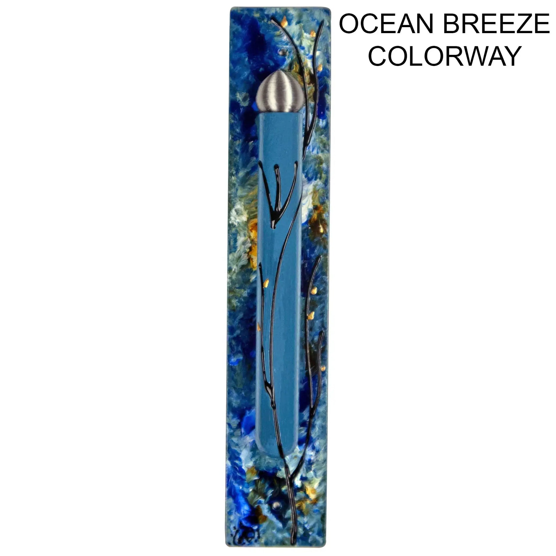 Amalia Flaisher Mezuzot with Painted Scroll Holder Artistic Artisan Designer Judaica.jpg