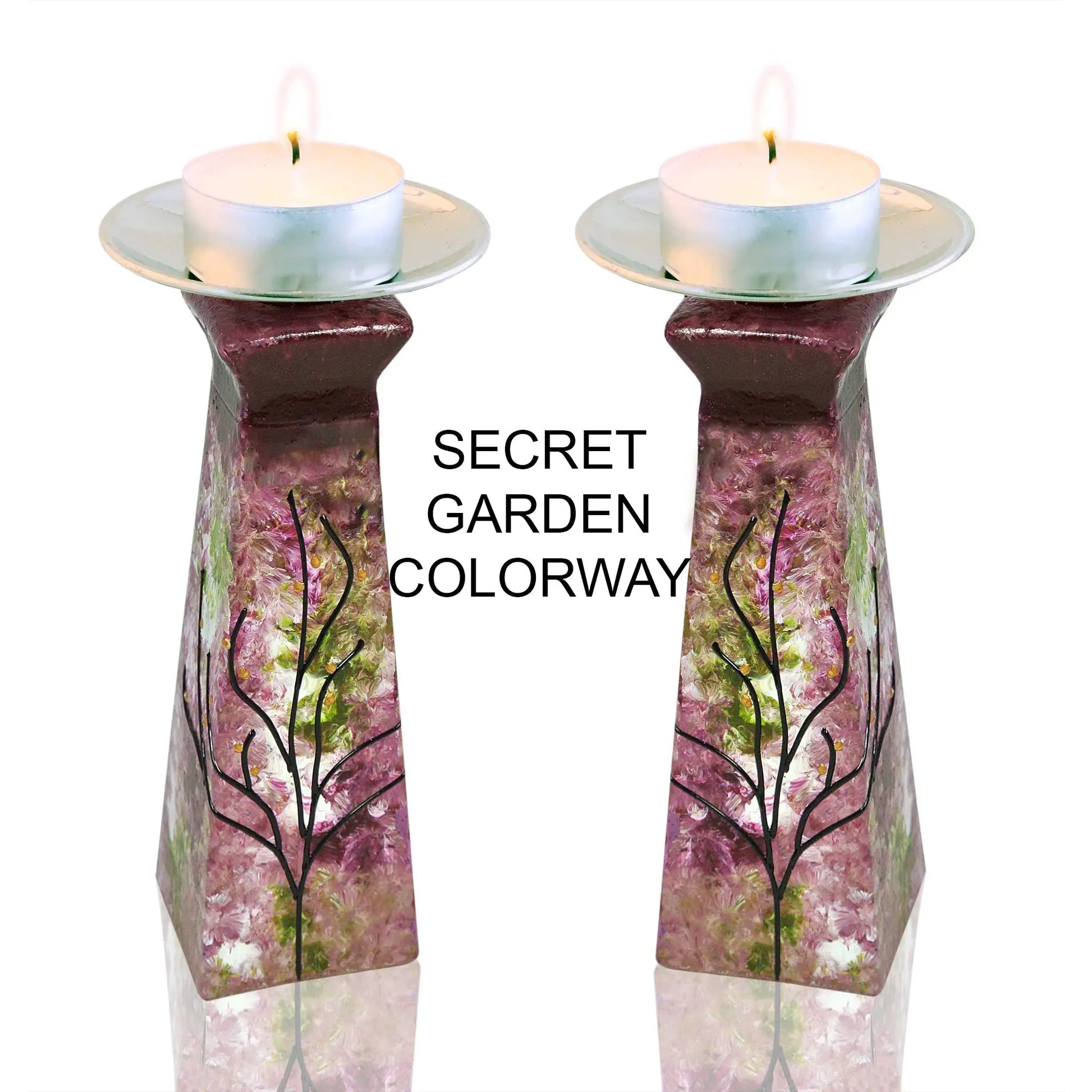 Amalia Flaisher Pyramid Candlestick Holder Set Artistic Artisan Designer Judaica