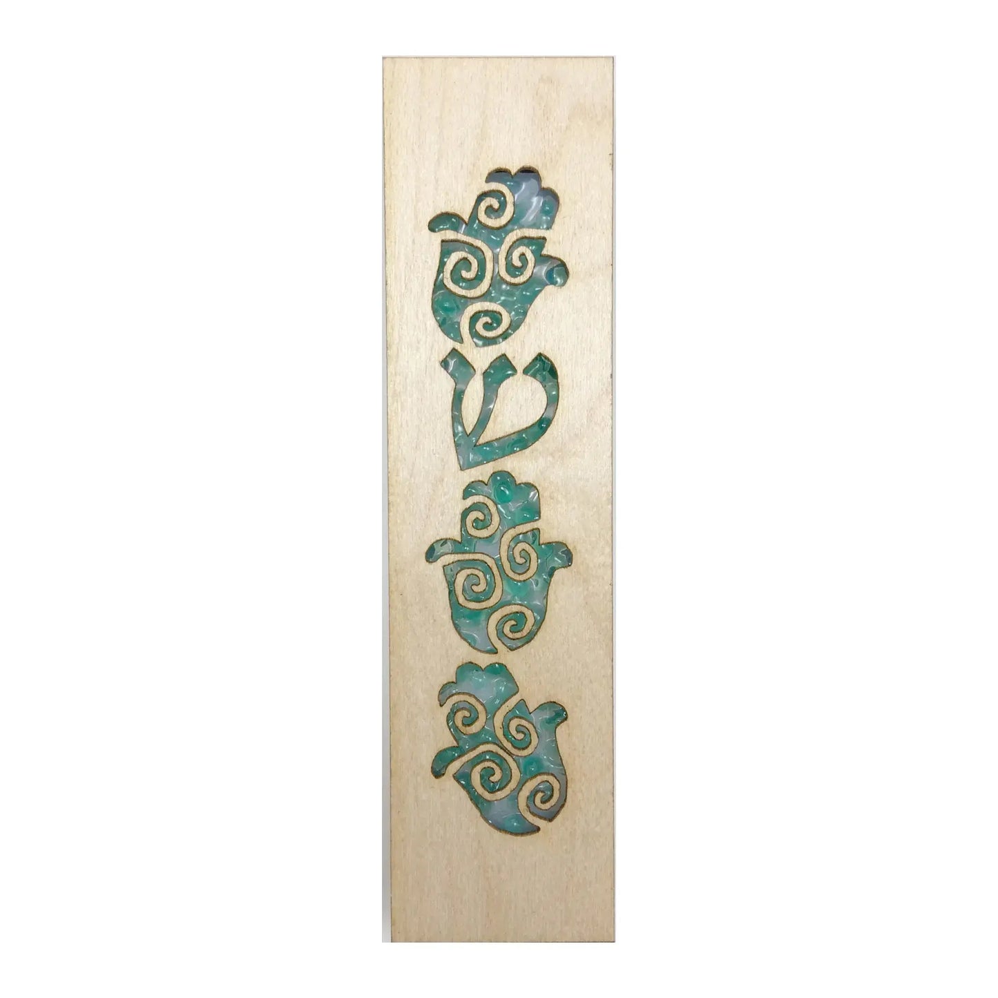 Beames Design Hamsa Mezuzah in Green