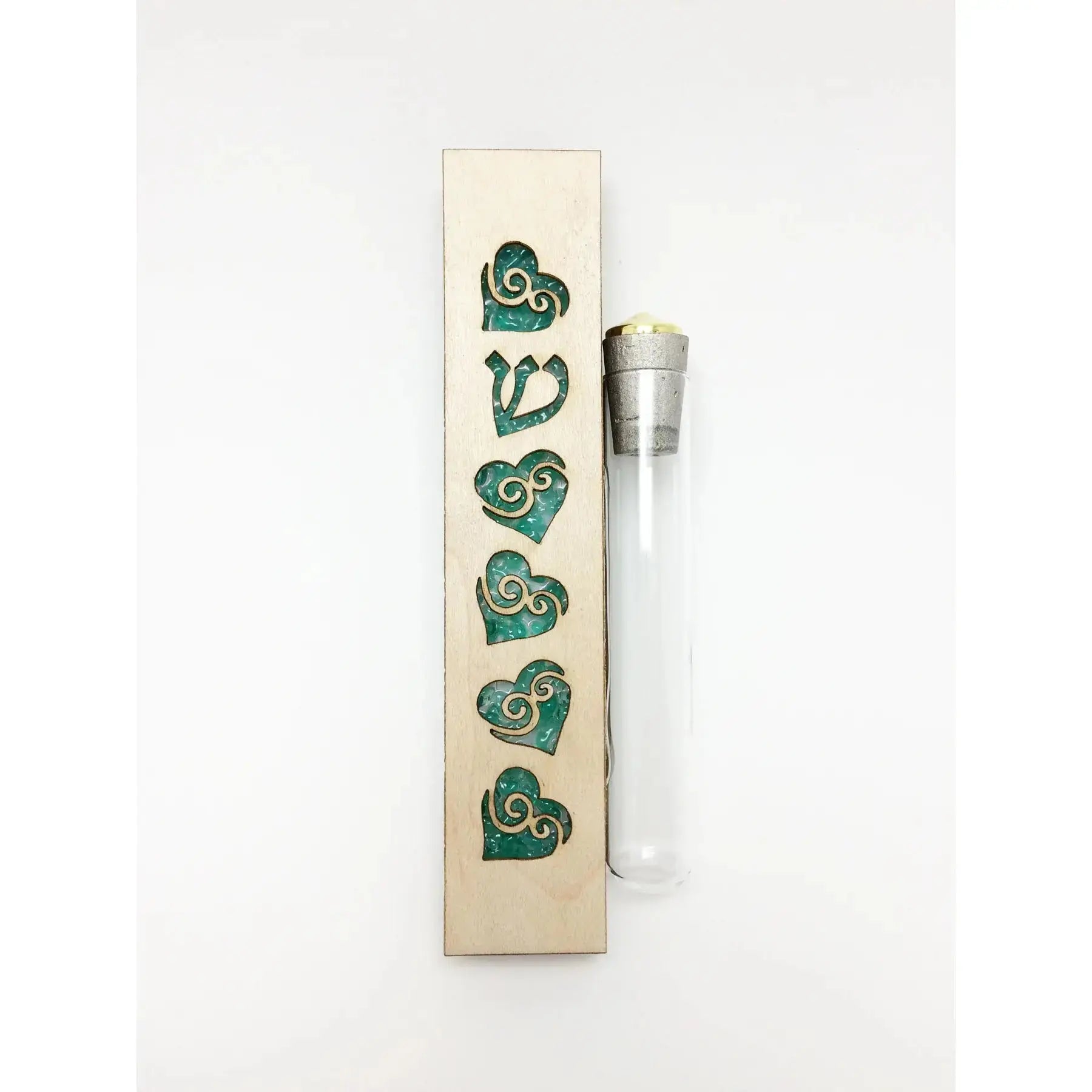 Beames Design Wedding Heart Mezuzah in Green