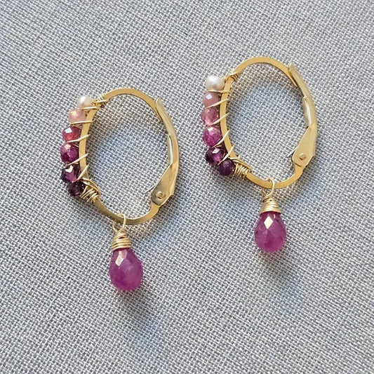 Berry Ombre Hoop Earrings