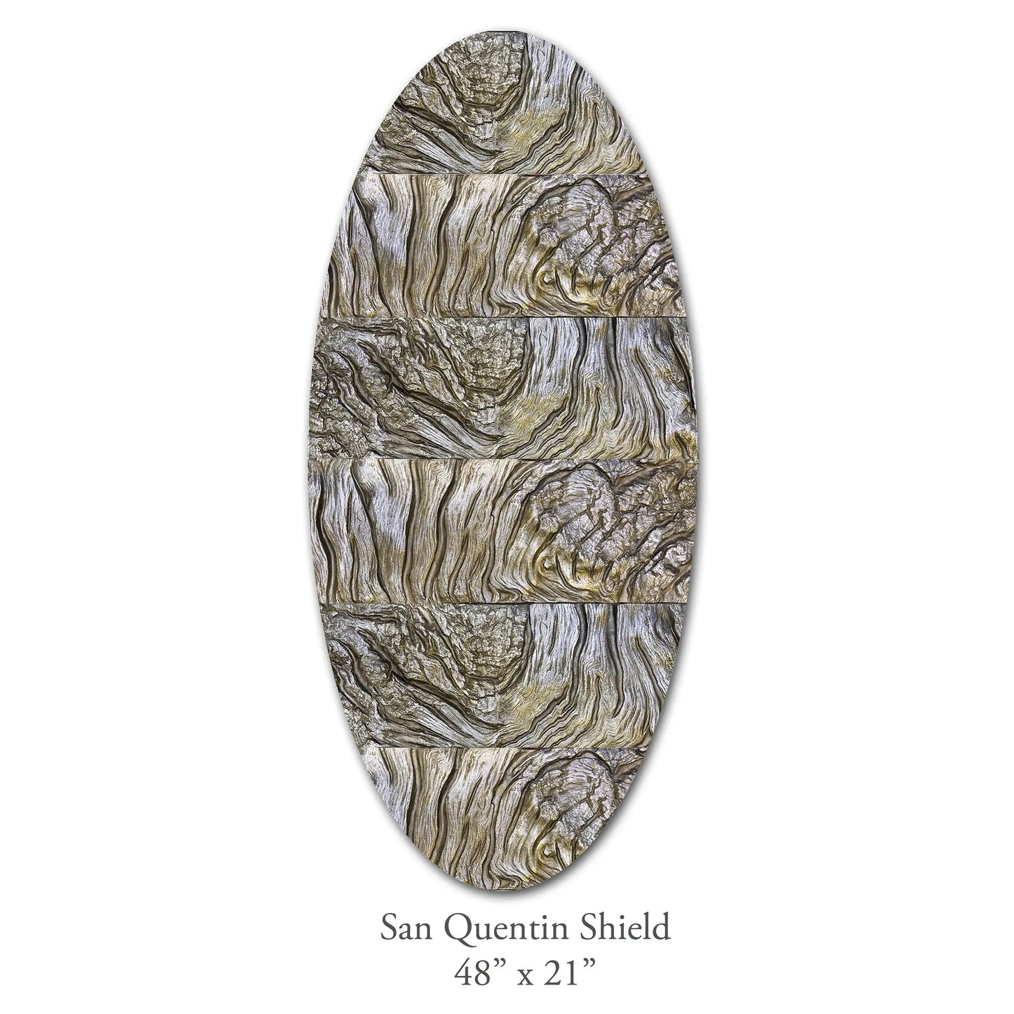 Deborah Childress San Quentin Shield wall Artt 48 x 21