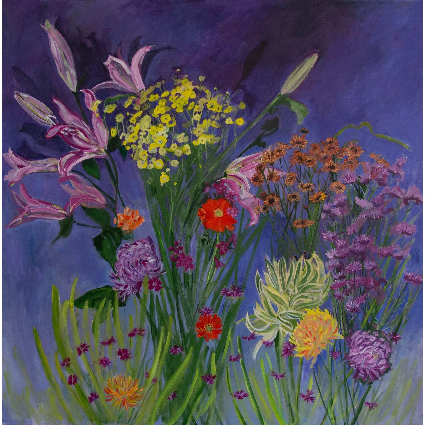 Flower Echoes in Blue by Lila Bacon