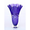 Glass Rocks Dottie Boscamp Dew Drops Fluted Glass Vase in Purple Artisan Handblown Art Glass Vases