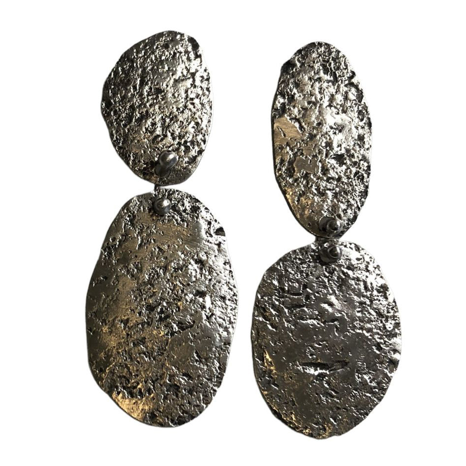 Textured sterling silver earrings