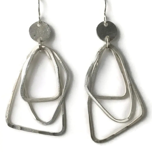 Sterling silver triangular shaped earrings