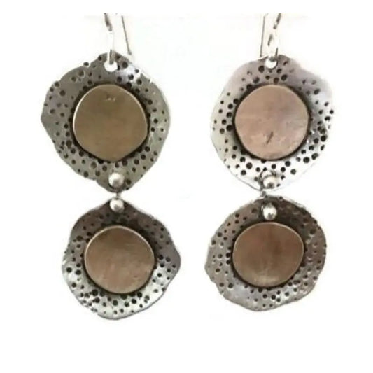 Sterling silver and copper earrings
