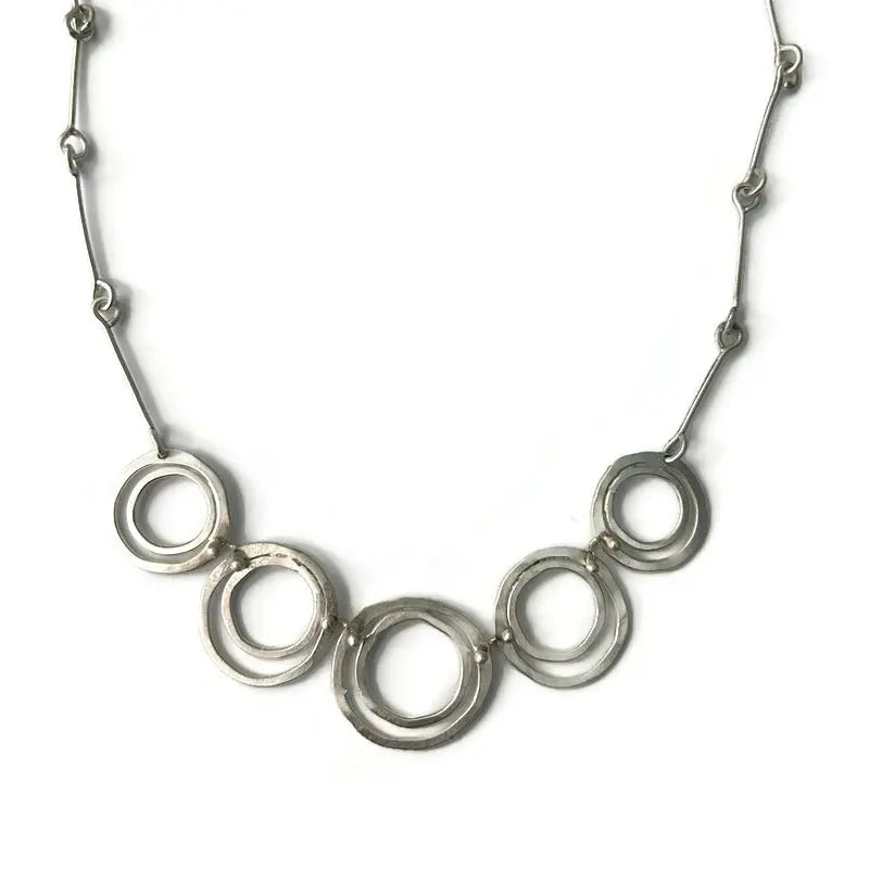 Sterling silver necklace with interlocking rings