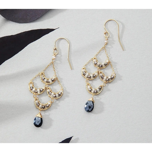 BeadedCrescent Earrings