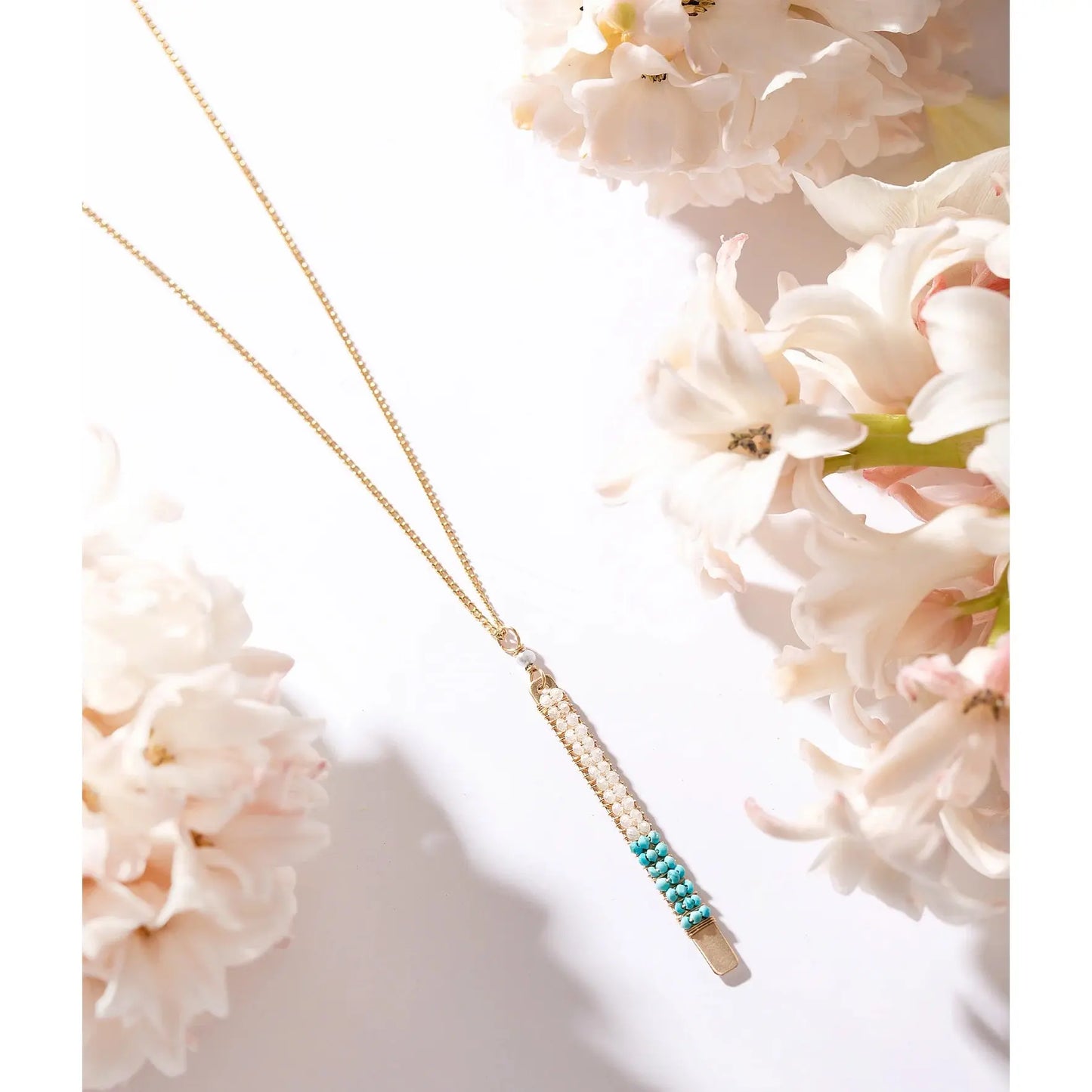 Colorblock Neclace with Australian opal and turquoise