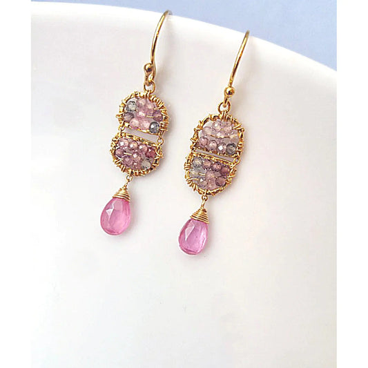 Pink Double Scallop Earrings