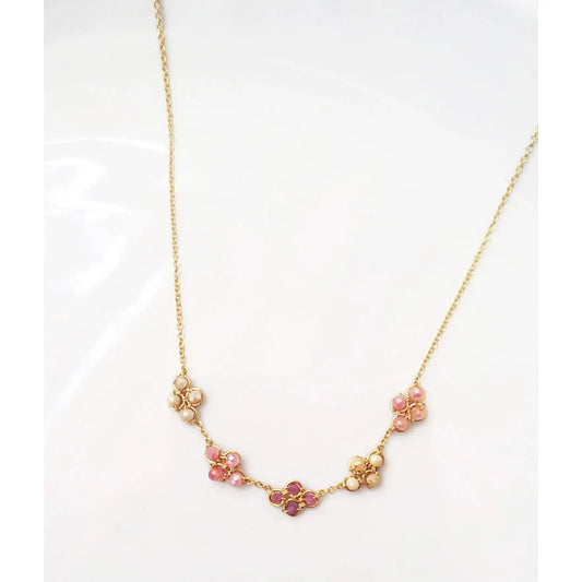 Rosey Mix Multi Clover Necklace