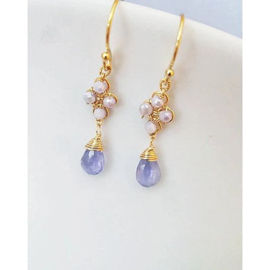 Tananite Drop Clover Earrings