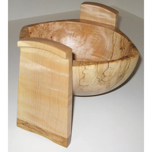 Turned Figured Spalted Curly and Small Burl Maple Wood Shell Vessel