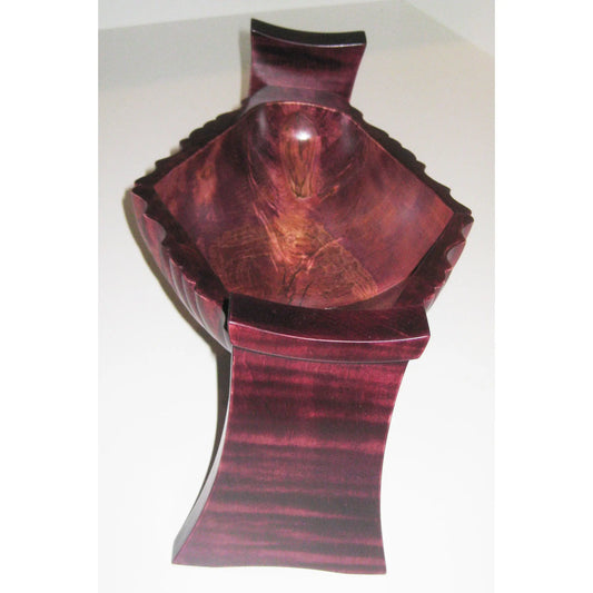 Tom Perez Turned Curly and Dyed Figured Maple Wood Whelk Vessel