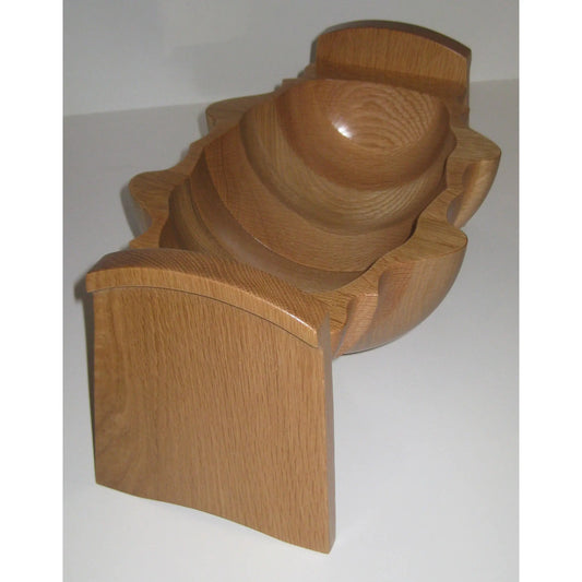 Tom Perez Turned Laminated Oak Seed Pod Vessels