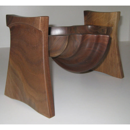 Tom Perez Turned Laminated Walnut Wood Shell Vessel
