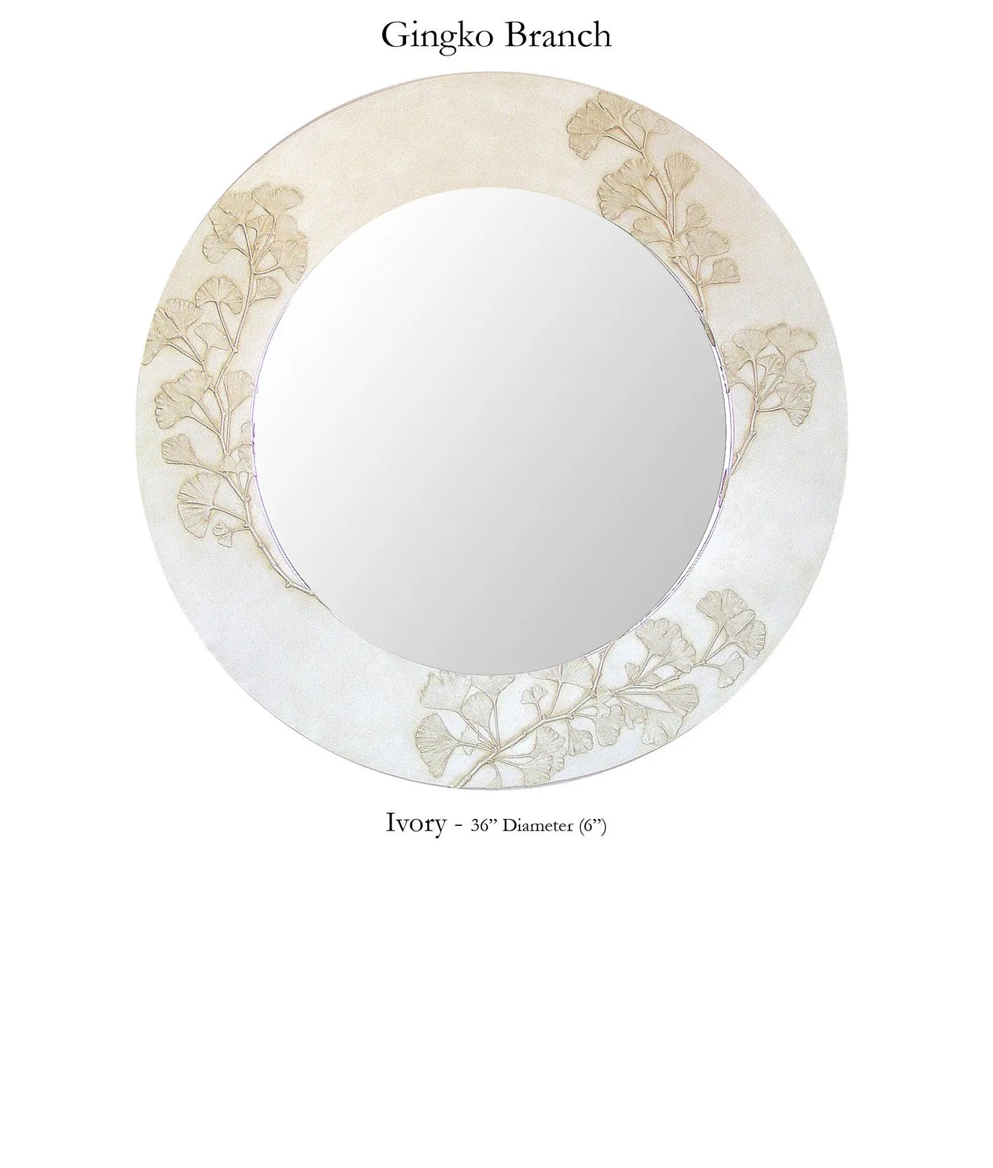 Deborah Childress Blindspot Mirrors Ginkgo Branch Round, Artistic Artisan Designer Mirrors