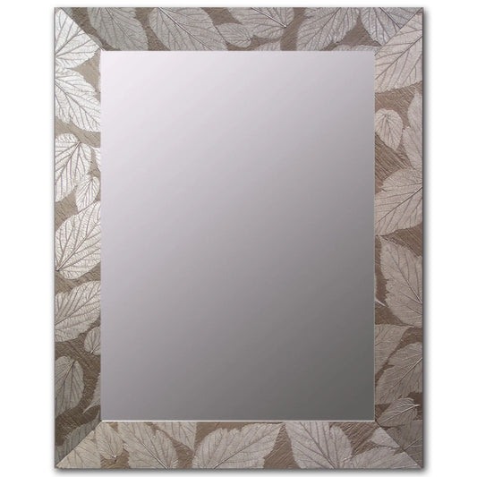 Textured Warm Silver Mulberry Leaf Sample Mirror