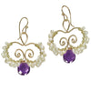 Calico Juno Designs Amethyst and Pearl Earrings N138 Artistic Artisan Designer Jewelry