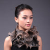 Shibori Silk Infinity Scarf SIA-03 in Black and Beige by Cathayana