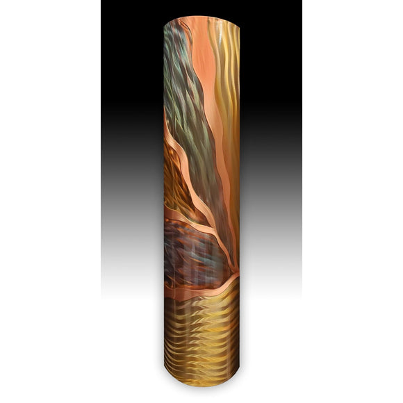 Copper Elements by Dan and Frances Hedblom Wandering 8x35 Wall Art Artistic Artisan Crafted Flame Painted Copper Wall Sculptures
