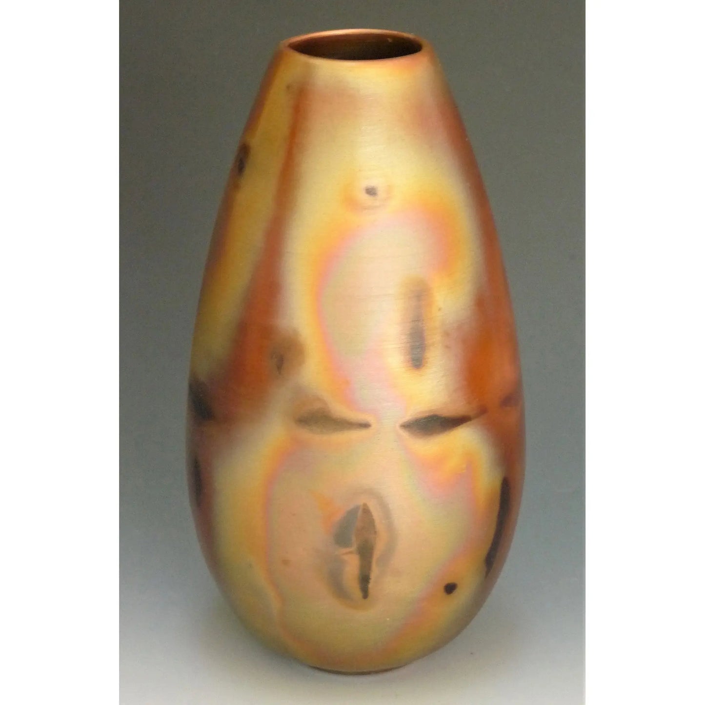 Cosmic Clay Studio Small Tear Drop Vase Number 5 Sawdust Fired Handmade Pottery