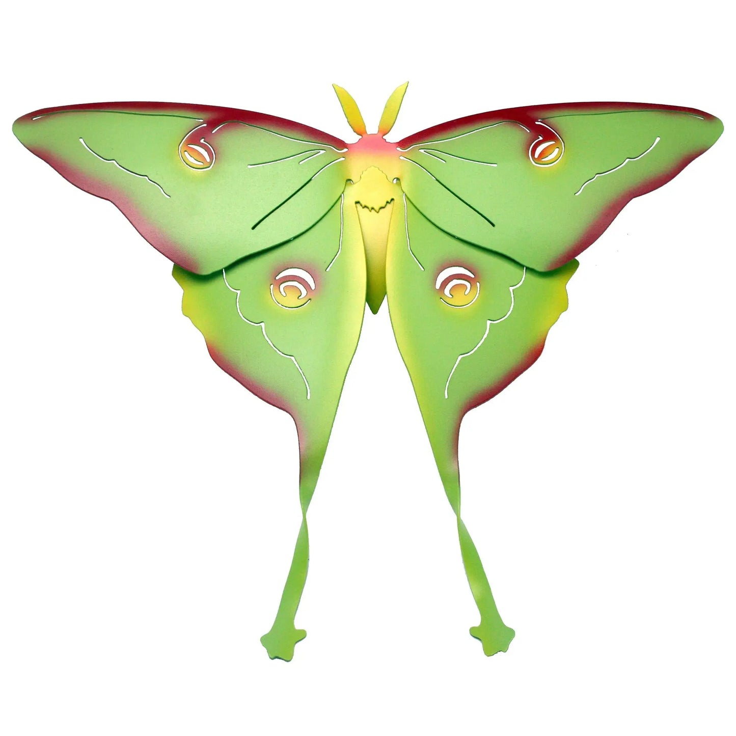 Cricket Forge Luna Moth Wall Hanging Sculpture Artistic Functional Outdoor Indoor Sculptures