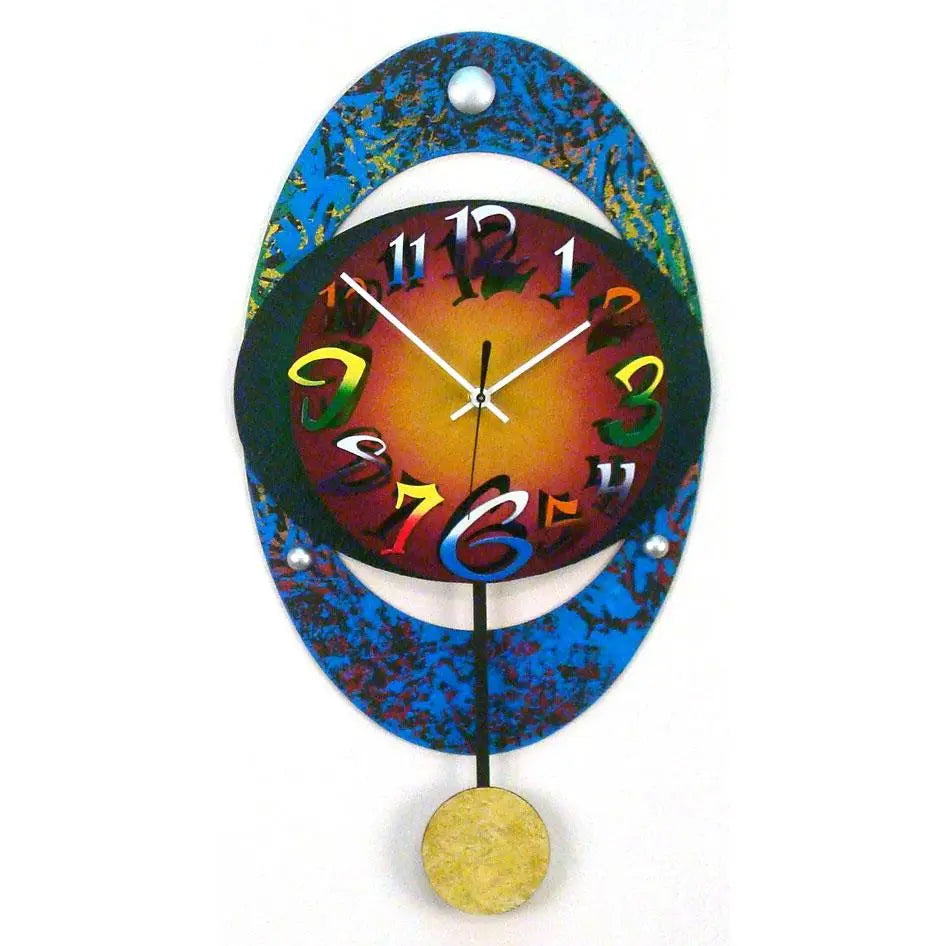 David Scherer Pendulum Wall Clock Oval 16 Artistic Artisan Designer Handmade Clocks