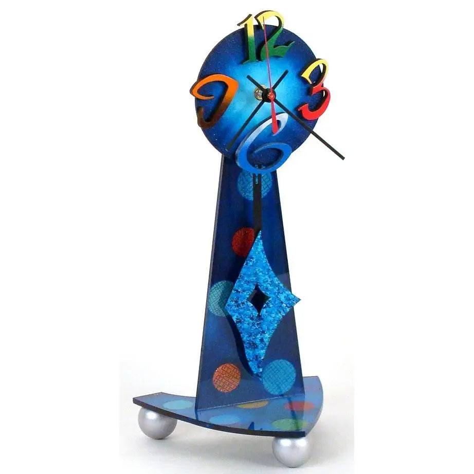 David Scherer Table Top Blue Artistic Artisan Designer Handmade Clocks