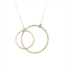 Emily Rosenfeld 14K Gold Small Medium or Large Double Open Circle Necklace Shown in Medium Artistic Artisan Designer Jewelry