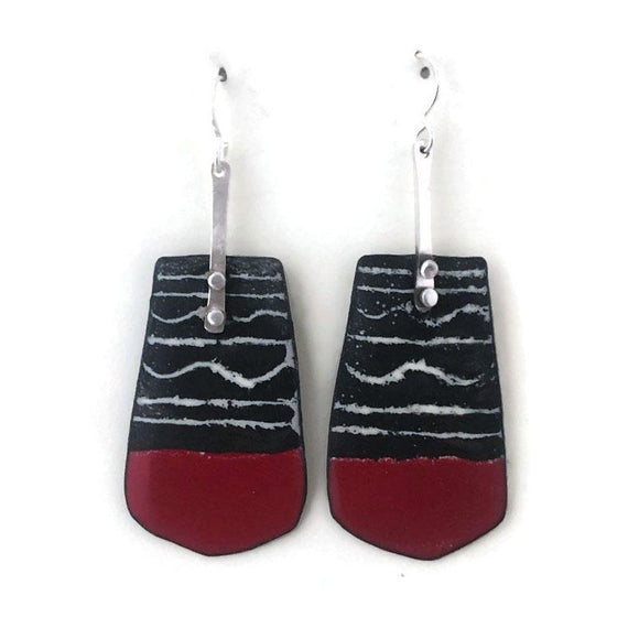 Enamel and Sterling Silver Earrings EE46 by Joanna Craft Jewelry Design Artistic Artisan Designer Jewelry
