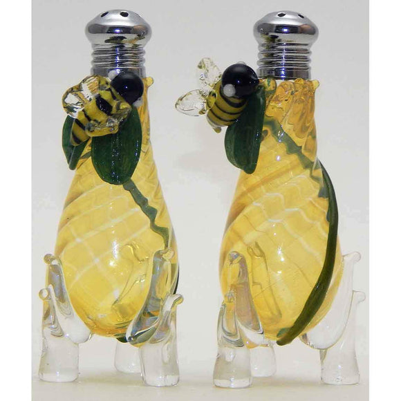 Four Sisters Art Glass Bees Blown Glass Salt and Pepper Shaker 273 Artistic Glass Salt and Pepper Shakers