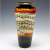 Gartner Blade Opal Traditional Urn Vase in Black and Tangerine Hand Blown American Art Glass Vases