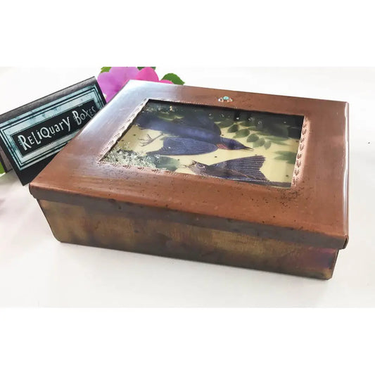 Bluebirds Reliquary Box by Grace Gunning Grace Gunning