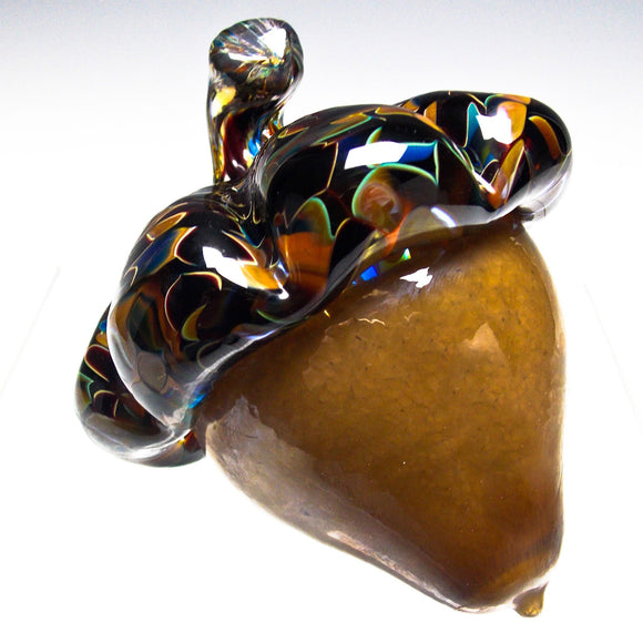 Grateful Gathers Glass by Danny Polk Jr Acorn Sculpture 11 Hand Blown American Art Glass