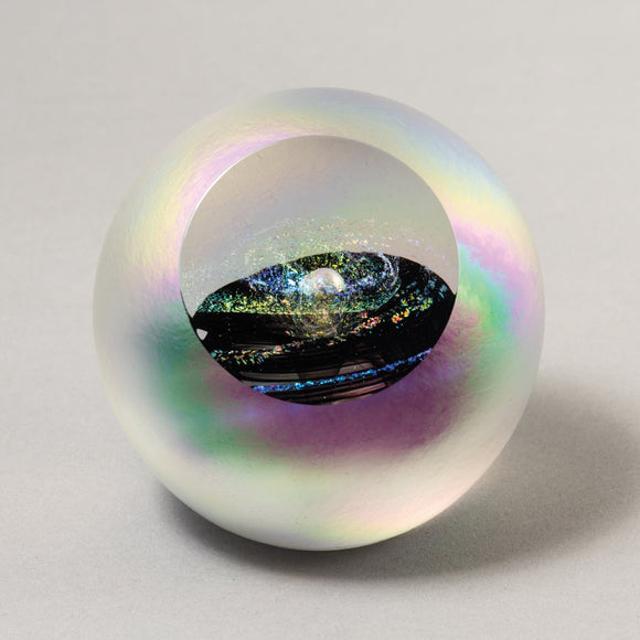 Handblown Glass Celestial Black Hole Paperweight By Glass Eye Studio Artistic Artisan Crafted Paperweights