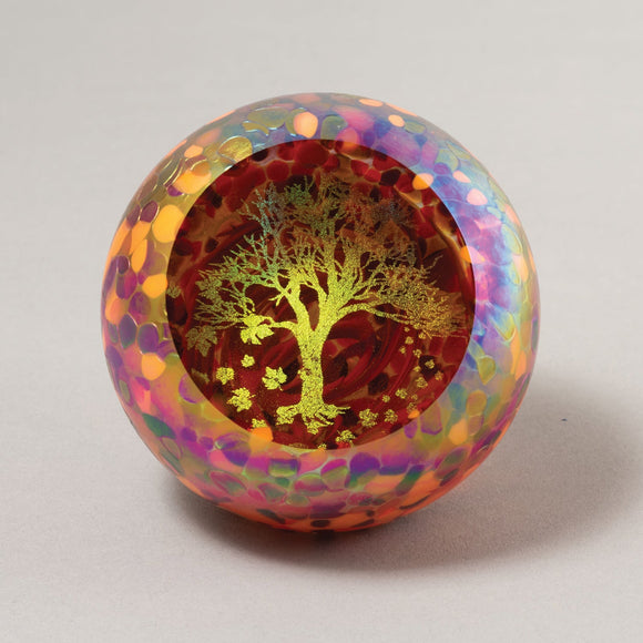 Handblown Glass Seasonal Autumns Beauty Paperweight By Glass Eye Studio Artistic Artisan Crafted Paperweights