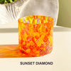 Handblown Glass  Drinker Glasses by Glass Eye Studio Sunset Diamond, set of two