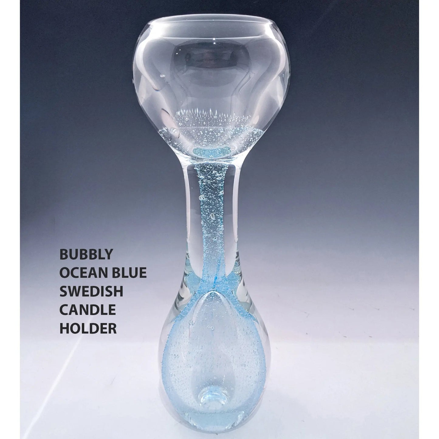 K. Bubbly Candle Holder in Ocean Blue