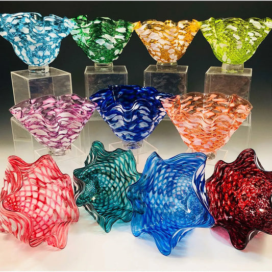 Hot Glass Alley Gemstone Series Scallop Bowls