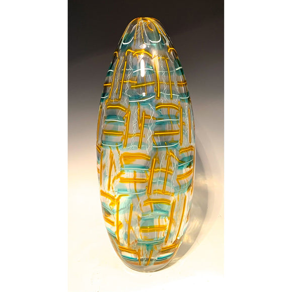 Hot Glass Alley Jake Pfeifer Patchwork Series Torpedo Vase Artistic Hand Blown Glass Vases