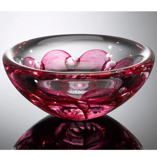 Hot Glass Alley Jake Pfeifer Shell Swedish Pink Bowl Artistic Handblown Glass Artistic Handblown Glass