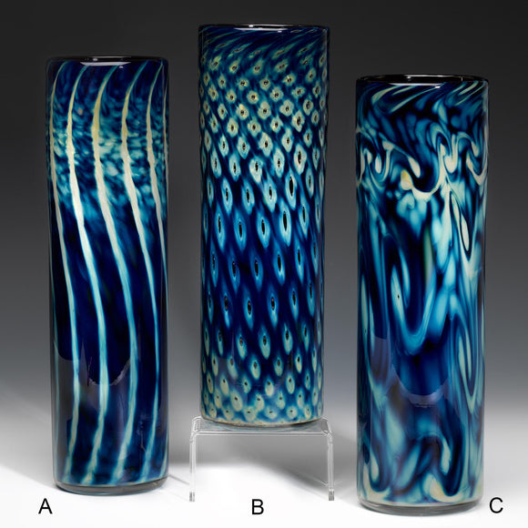 Hot Glass Alley Jake Pfeifer Treasure Series Straight Sided Vases Artistic Handblown Glass