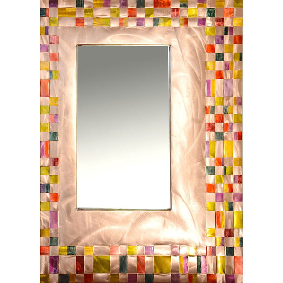 Jean and Tom Heffernan Art Mirrors My Favorite Colors Artistic Handwoven Copper Mirrors