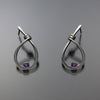 John Tzelepis Jewelry Sterling Silver Amethyst Earrings EAR190SMAM-1 Handcrafted Artistic Artisan Designer Jewelry