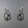 John Tzelepis Jewelry Sterling Silver Garnet Earrings EAR190SMGR-1 Handcrafted Artistic Artisan Designer Jewelry