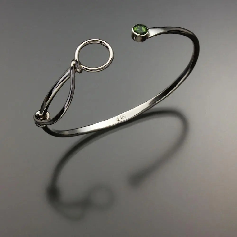 Sterling Silver 5mm Peridot Bracelet