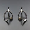 John Tzelepis Jewelry Sterling Silver or 14K Gold White Pearl Earrings EAR112LGSSPW-1 Handcrafted Artistic Artisan Designer Jewelry