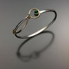 John Tzelepis Jewelry Sterling Silver and 14K Gold Chrome Diopside Bracelet BRA521CD-5 Handcrafted Artistic Artisan Designer Jewelry